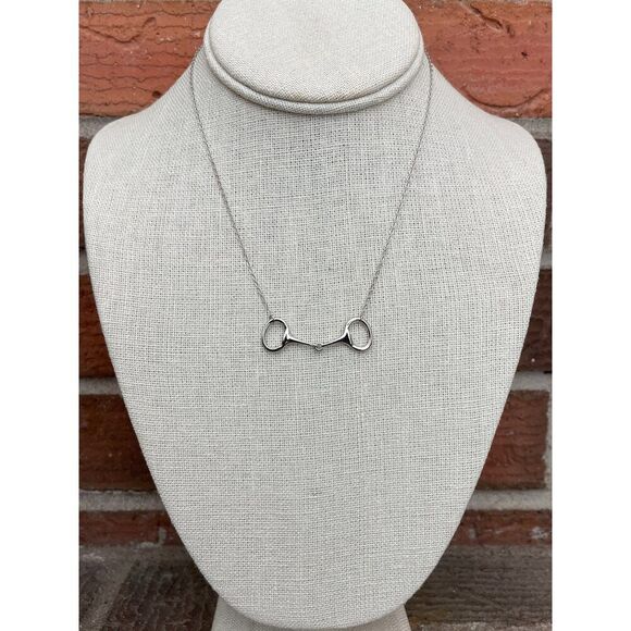 Genuine Sterling Silver Snaffle Bit Necklace - Picture 2 of 4